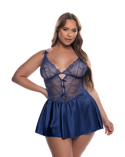 Roma Confidential Paradise Dream Babydoll Set Navy Blue