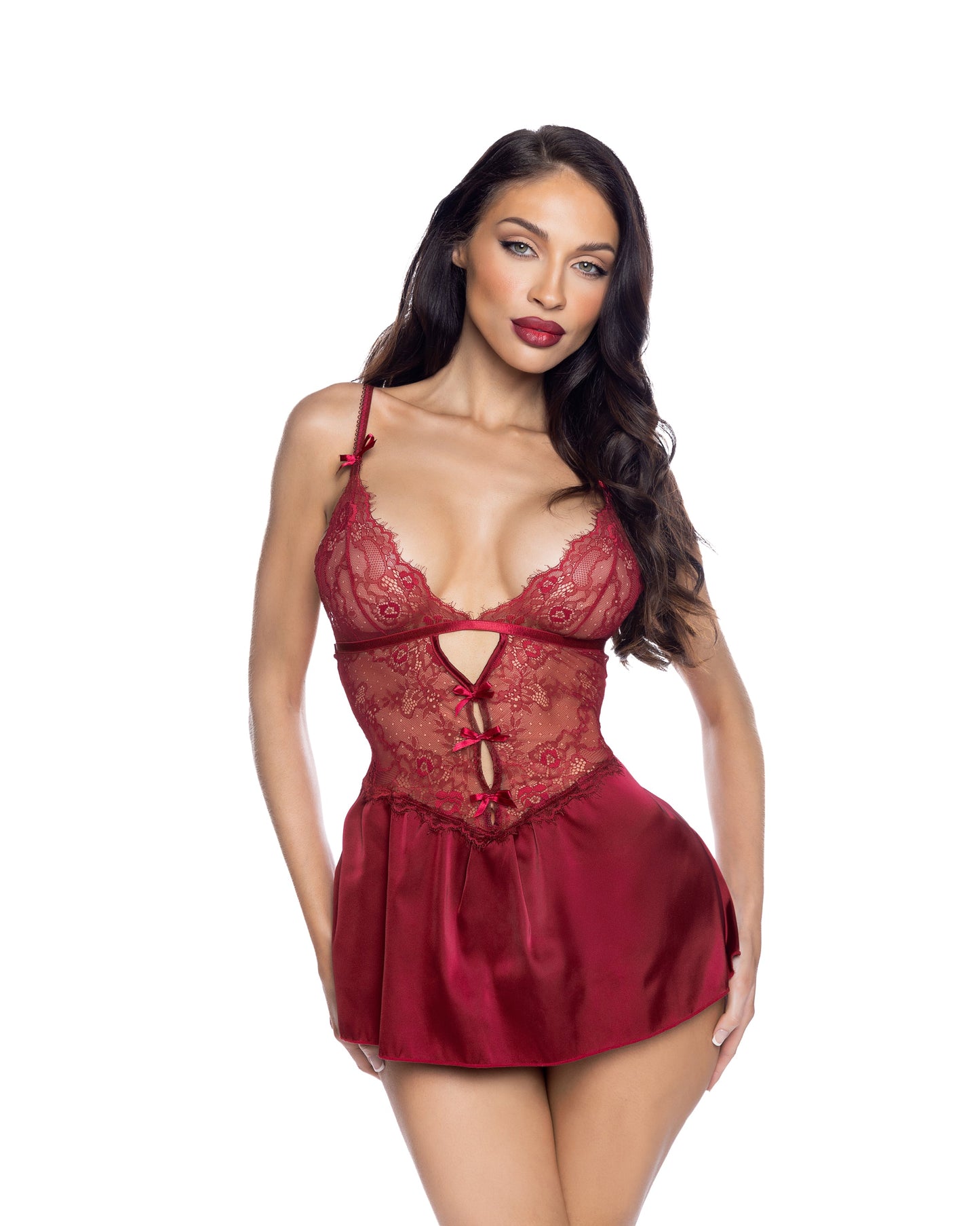 Roma Confidential Paradise Dream Babydoll Set Wine