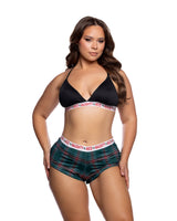 Roma Confidential Queen Plus Naughty & Nice Short Set Black/Green