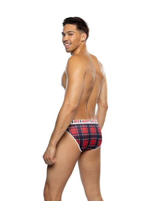Roma Confidential Naughty & Nice Briefs Modal Knit Plaid
