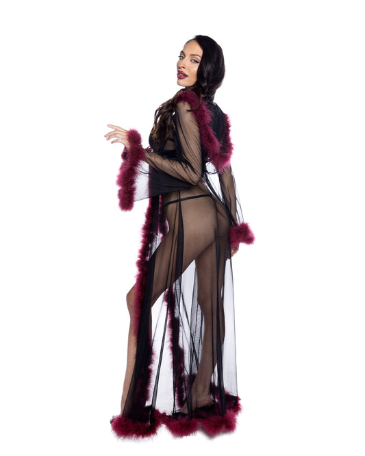 Roma Confidential Fantasy Luxe Glam Robe Black Merlot