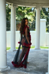 Roma Confidential Fantasy Luxe Glam Robe Black Merlot