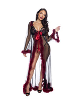 Roma Confidential Queen Plus Fantasy Luxe Glam Robe Black Merlot Black/Merlot