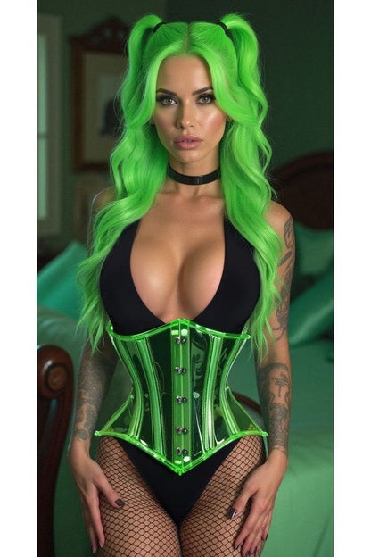 Daisy Corsets Lavish Green Clear Curvy Underbust Waist Cincher Corset