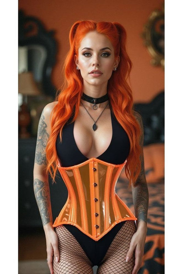 Daisy Corsets Lavish Orange Clear Curvy Underbust Waist Cincher Corset
