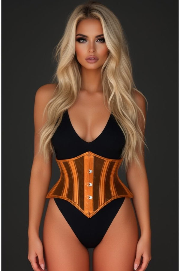 Daisy Corsets Lavish Clear Orange Curvy Cut Mini Cincher Corset