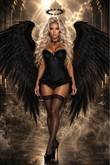 Daisy Corsets Lavish Black Lycra Hook & Eye Stretch Bustier Corset