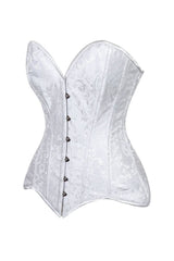 Daisy Corsets Lavish 2 PC White Brocade Corset & Denim Skirt Set
