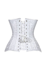 Daisy Corsets Lavish 2 PC White Brocade Corset & Denim Skirt Set