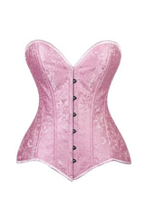 Daisy Corsets Lavish 2 PC Lt Pink Brocade Corset & Denim Skirt Set