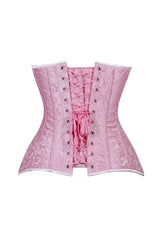 Daisy Corsets Lavish 2 PC Lt Pink Brocade Corset & Denim Skirt Set