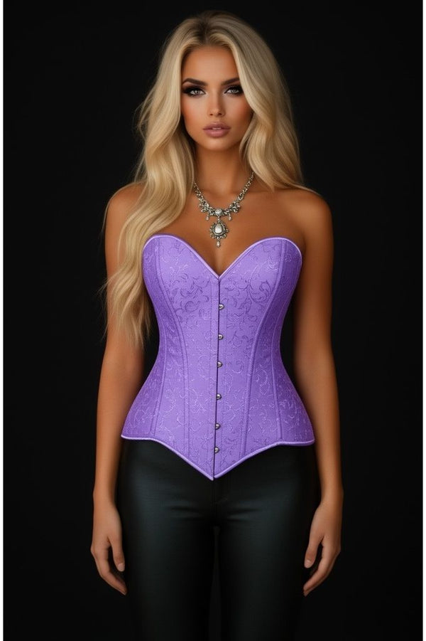 Daisy Corsets Lavish Lt Purple Brocade Overbust Corset W/Busk Closure