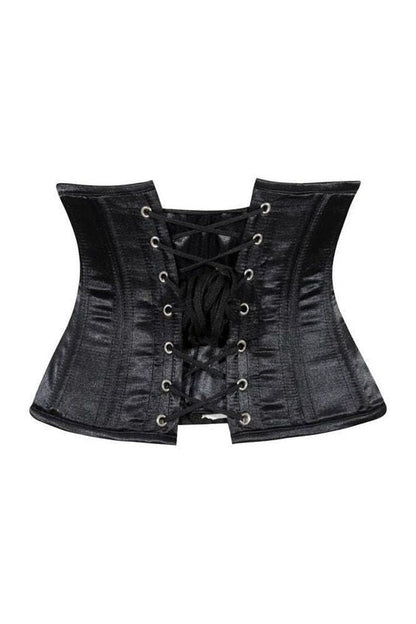 Daisy Corsets Lavish Black Satin Mini Cincher Underbust Corset Waist Cincher Busk Closure
