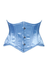 Daisy Corsets Lavish Lt Blue Satin Mini Cincher Underbust Corset Waist Cincher Busk Closure