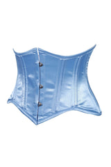 Daisy Corsets Lavish Lt Blue Satin Mini Cincher Underbust Corset Waist Cincher Busk Closure