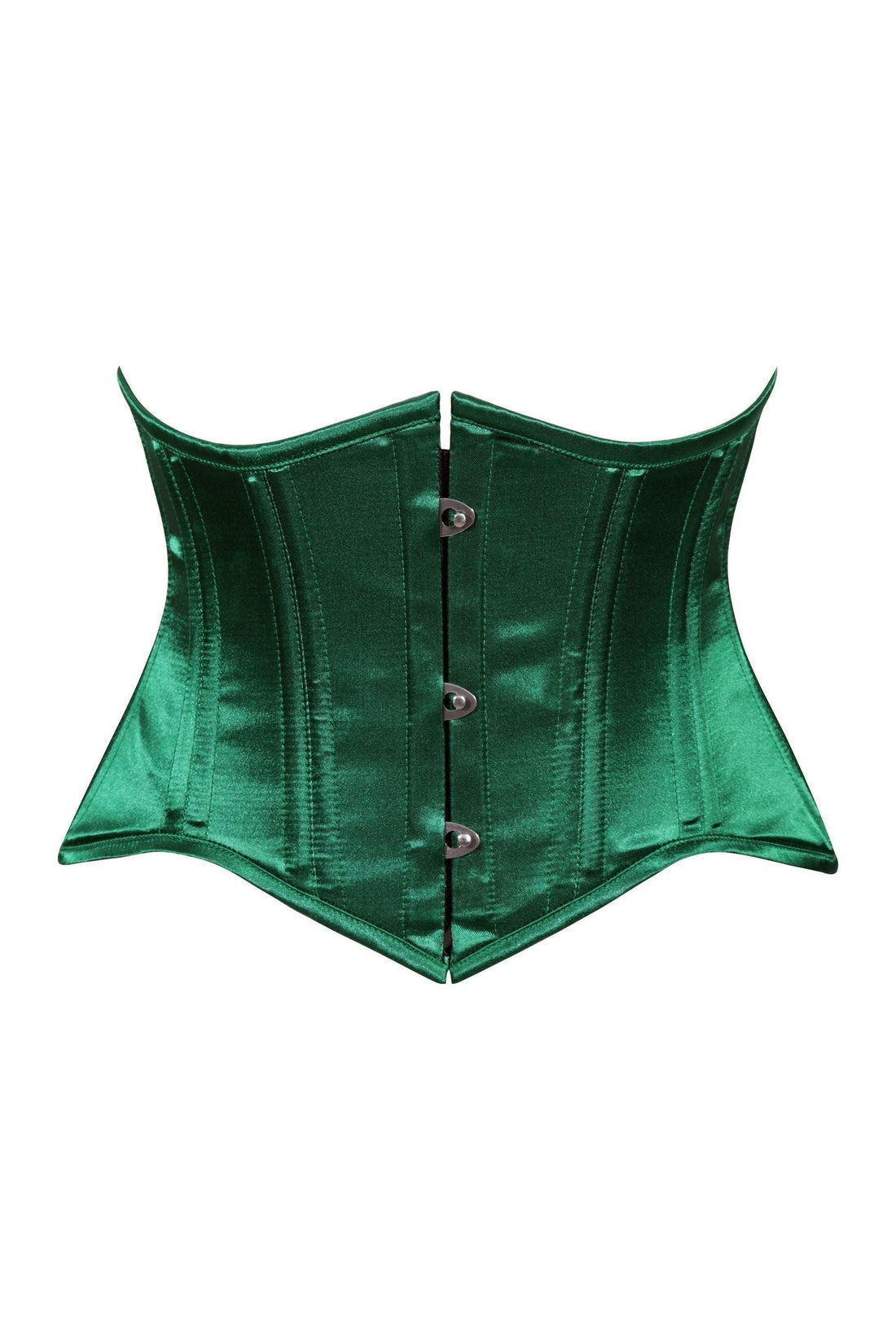 Daisy Corsets Lavish Dark Green Satin Mini Cincher Underbust Corset Waist Cincher Busk Closure