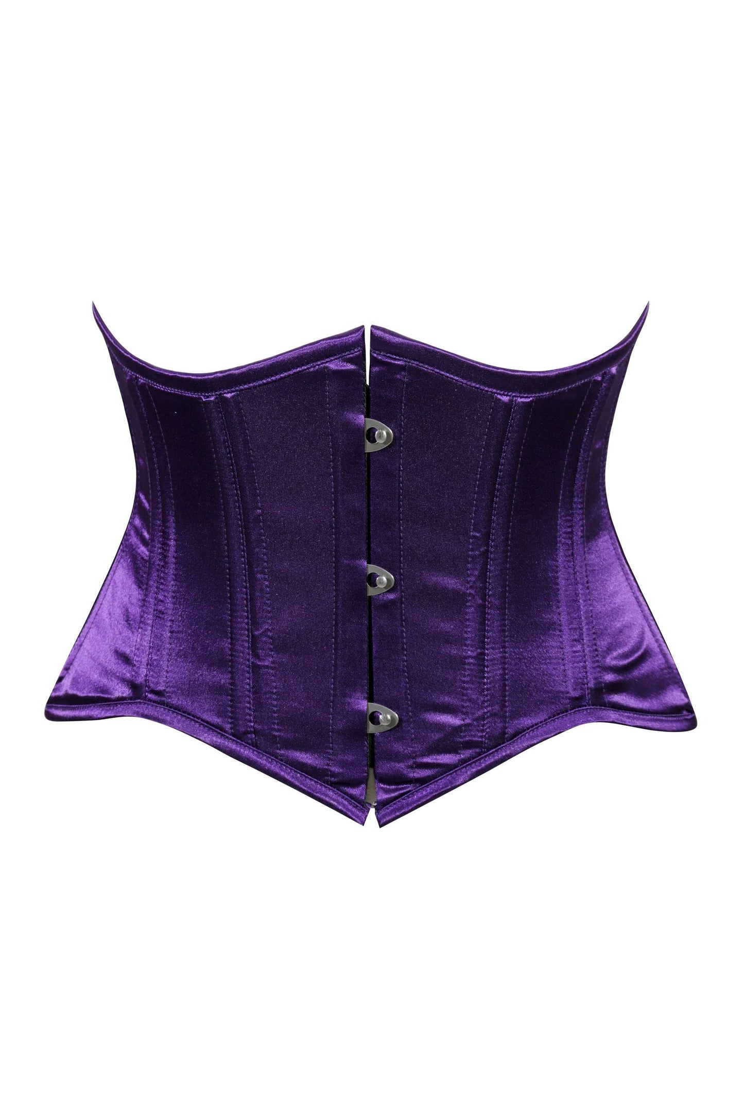 Daisy Corsets Lavish Dark Purple Satin Mini Cincher Underbust Corset Waist Cincher Busk Closure