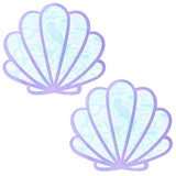 Neva Nude Shimmer Holographic Queen Status Plus Size Mermaid Shell Pasties - Opal