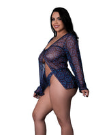 Magic Silk Queen Hazy Dayz Butterfly Blacklight Reflective Tie Front Top Thong S