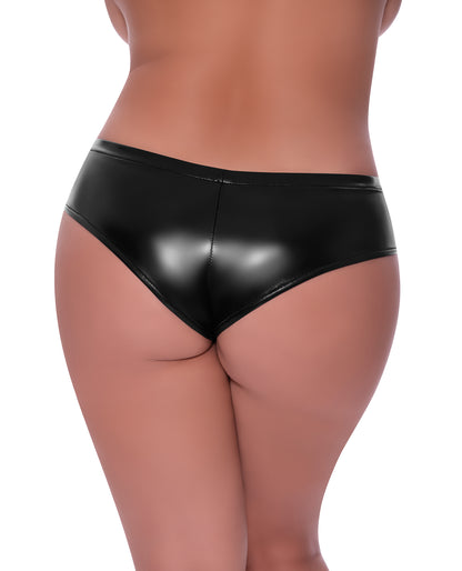 Magic Silk Exposed Queen Club Candy Low Rise Split Crotch Boy Short Black