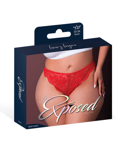 Magic Silk Queen Sugar High Split Crotch Panty - Red