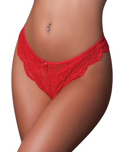 Magic Silk Sugar High Split Crotch Panty - Red