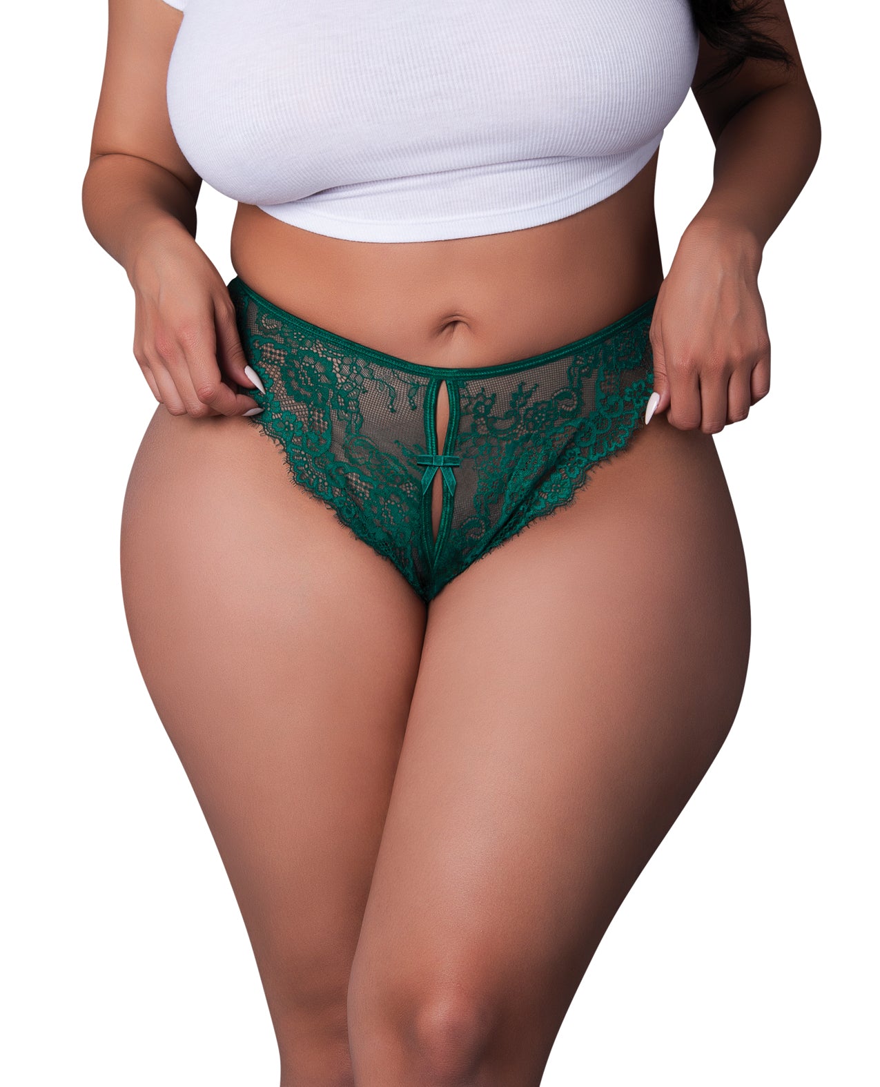 Magic Silk Queen Evermore Split Crotch Panty - Emerald