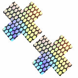 Neva Nude Mirrored Mayhem Holographic X Factor Pasties - Multi Color