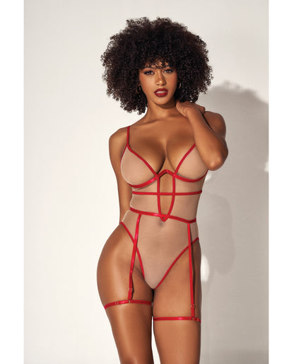 Mapale Valentine Underwire Bodysuit w/Cut Out Heart Back