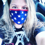 Neva Nude Murica USA Blue Star Mask w/100% Cotton Liner Red MD