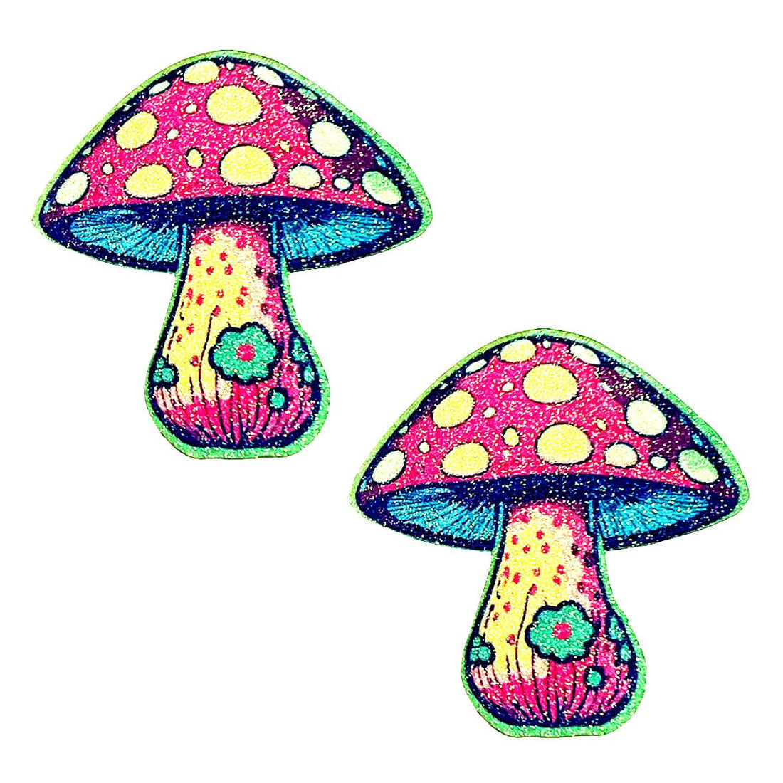 Neva Nude Glitter Shroom Pasties - Red Multi