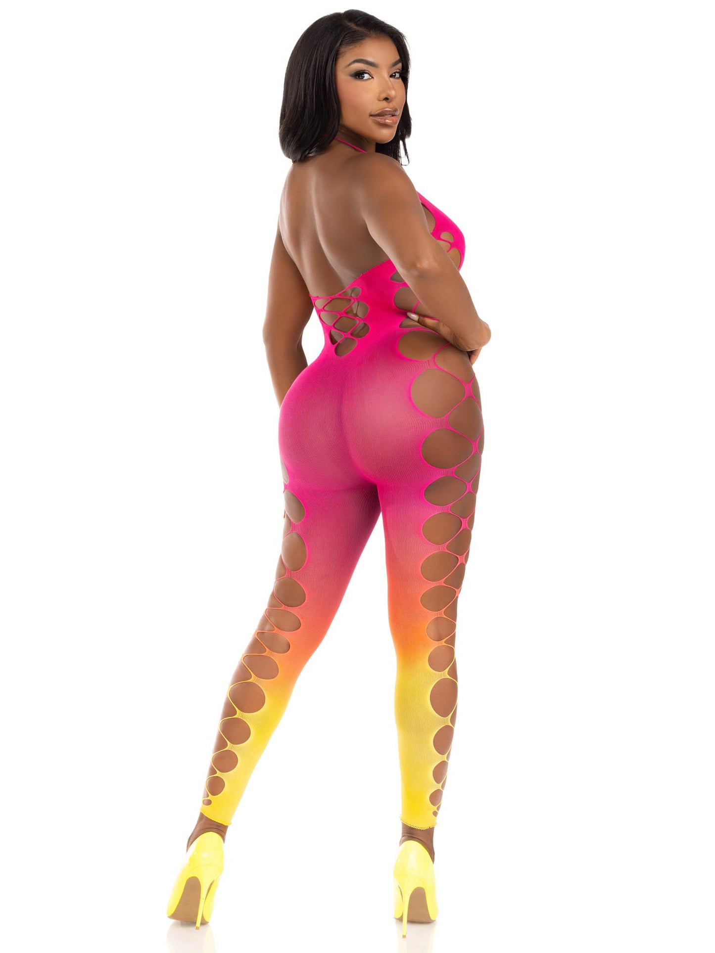 Leg Avenue Ombre Footless Bodystocking - One Size - Sunset