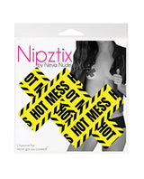 NevaNude Blacklight Hot Mess X Pasties - Black/Yellow