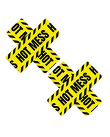 NevaNude Blacklight Hot Mess X Pasties - Black/Yellow