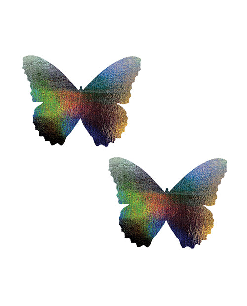 Neva Nude Dark Descent Holograhic Butterfly Nipztix Pasties - Rainbow