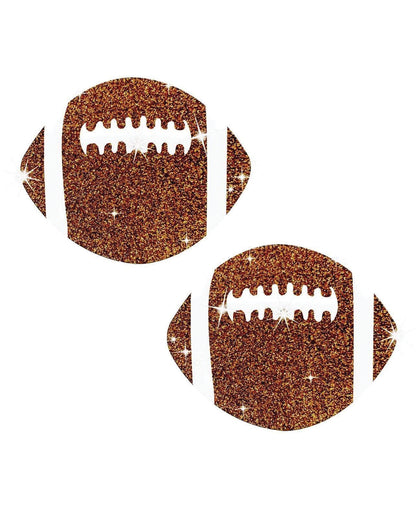 Neva Nude Football Glitter Pasties Nipple Covers Brown