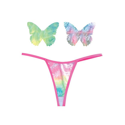 Neva Nude Naughty Knix Rainbow Sherbet Velvet G-String and Pasties