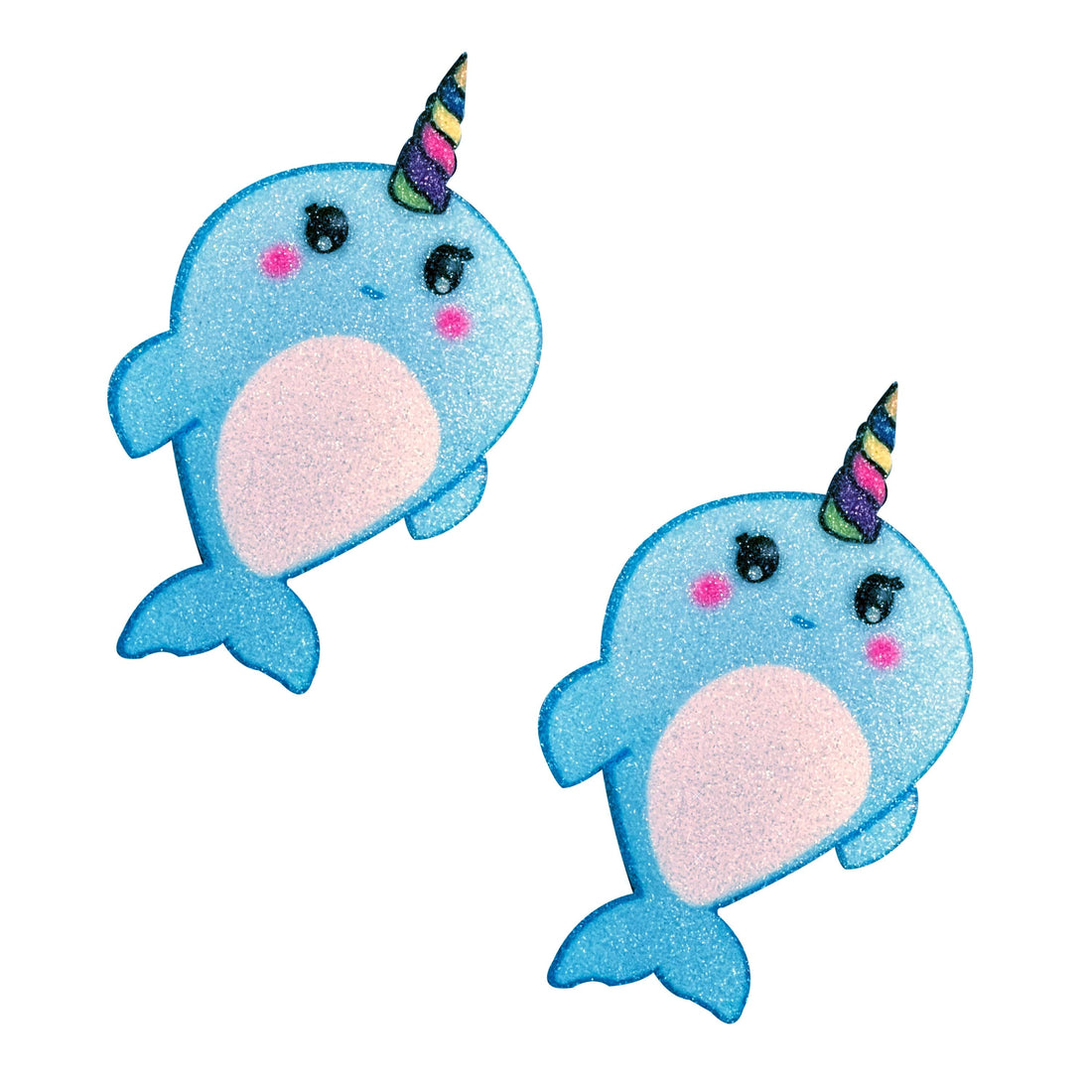 Neva Nude Freaking Awesome Naughty Narwhal Glittery Pasties - Blue