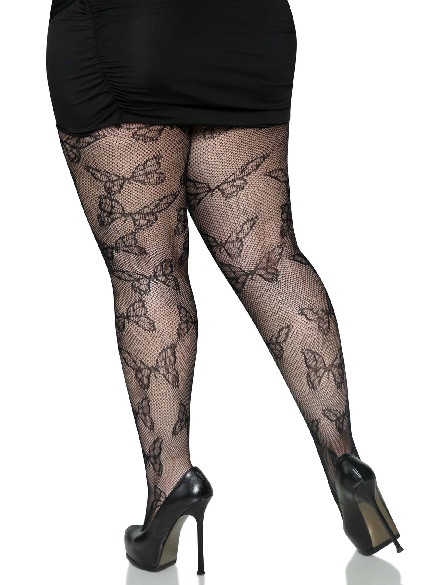 Leg Avenue Butterfly Net Tights - 1x/2x - Black