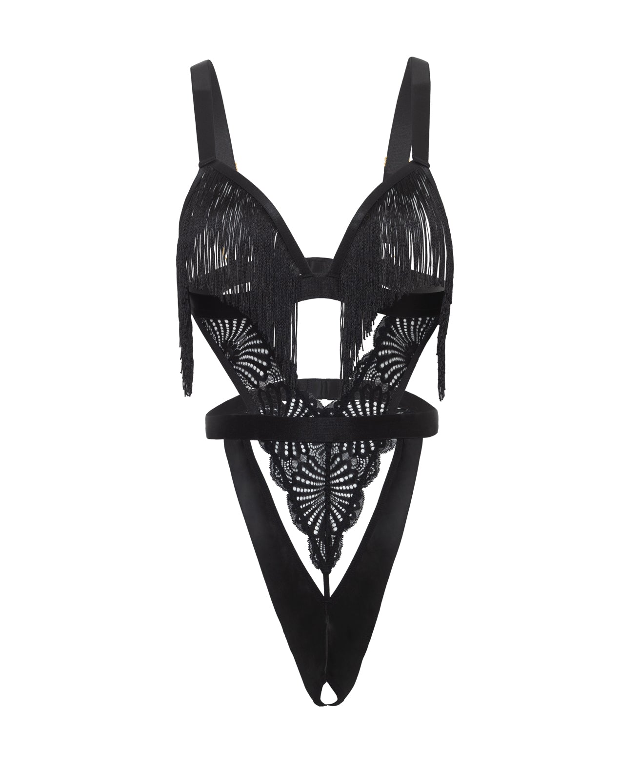 Oh la la Cheri Black Annika Open Cup Teddy Fringe Detail