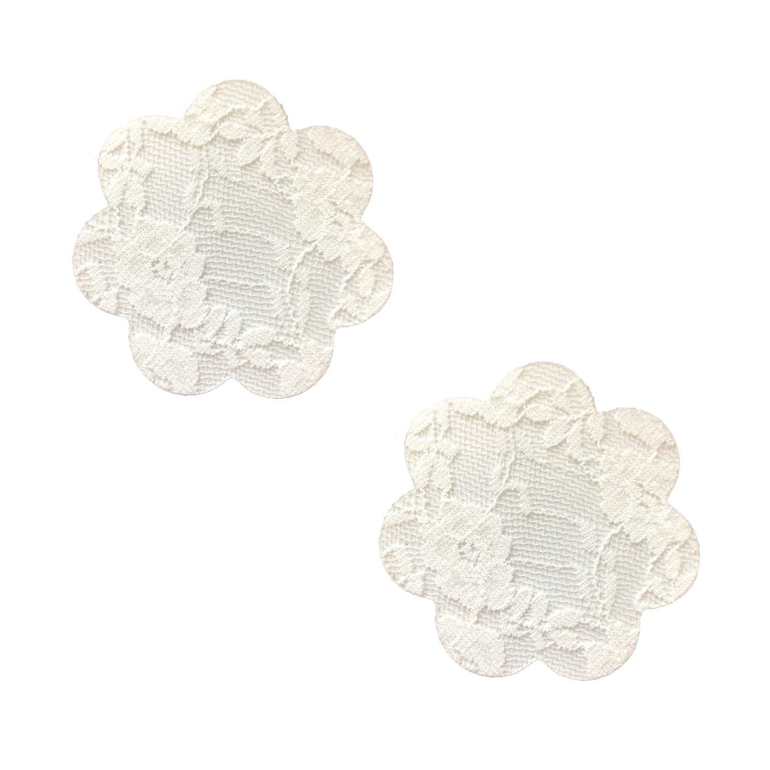 Neva Nude Lace Petal Flower Pasties - White