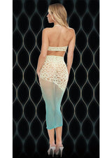Lapdance Green Goddess 2 Piece Stocking Skirt Top Set Ombre