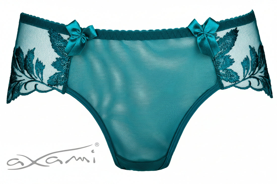 Olive Embroidery Mesh Briefs