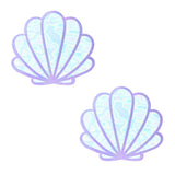 Neva Nude Shimmer Holographic Mermaid Shell Pasties - Opal