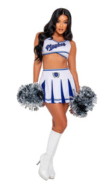 Roma X Playboy Sexy Cheer Squad Cheerleader Costume Top Skirt Pom Poms Set