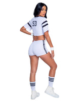 Roma Costume Playboy Sporty Football Player Crop Jersey Shorts and Cuffs White