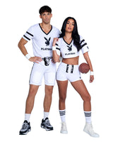Roma Costume Playboy Sporty Football Player Crop Jersey Shorts and Cuffs White