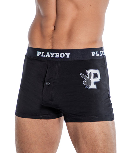 Playboy Mens Varsity Modal Boxer Briefs Black