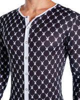 Playboy Mens Bunny Cozy Lounge Union Suit Black-Rebel Romance
