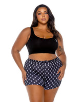 Playboy Bunny Slumber Lounge 2pc Set Jersey Knit Black Plus Size-Rebel Romance